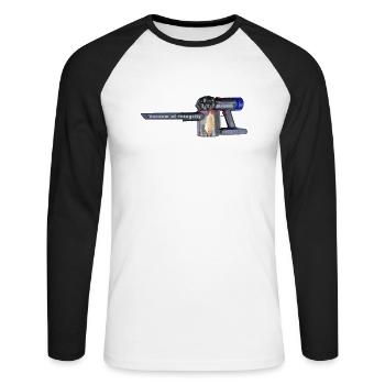 Vide d’intégrité - T-shirt baseball manches longues Homme - blanc/noir - Devant - Nik (191cm)