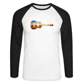 My Passion Music! Musik Gitarre Geschenk - Unisex Baseballshirt langarm - Weiß/Schwarz - Vorne - Nik (191cm)