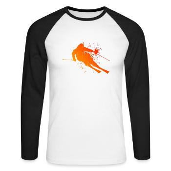 Skieur acrobatique Skieurs Skieurs - T-shirt baseball manches longues Homme - blanc/noir - Devant - Nik (191cm)
