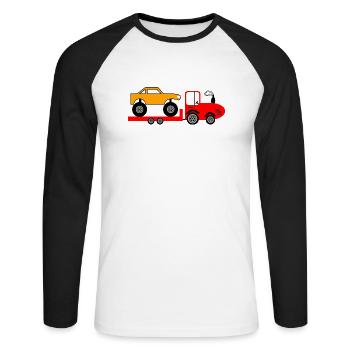 Tractor - Unisex Long Sleeve Baseball T-Shirt - white/black - Front - Nik (191cm)