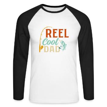 Reel Cool Papa Pêcheur Pêcheur - T-shirt baseball manches longues Homme - blanc/noir - Devant - Nik (191cm)