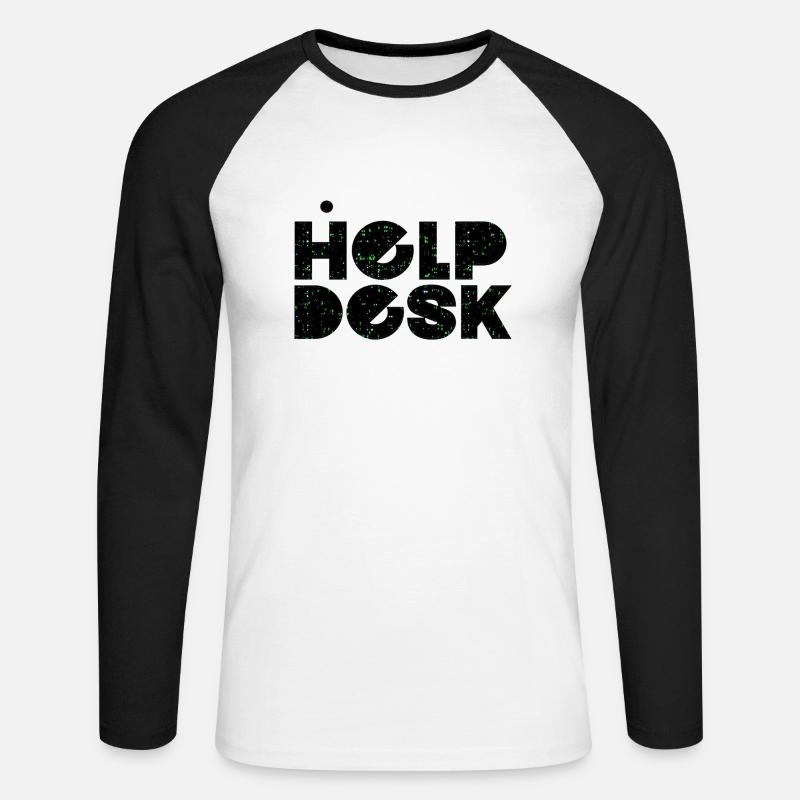 Helpdesk IT-Support-Geek Computer-Computer-Geek - Unisex Baseballshirt langarm - Weiß/Schwarz