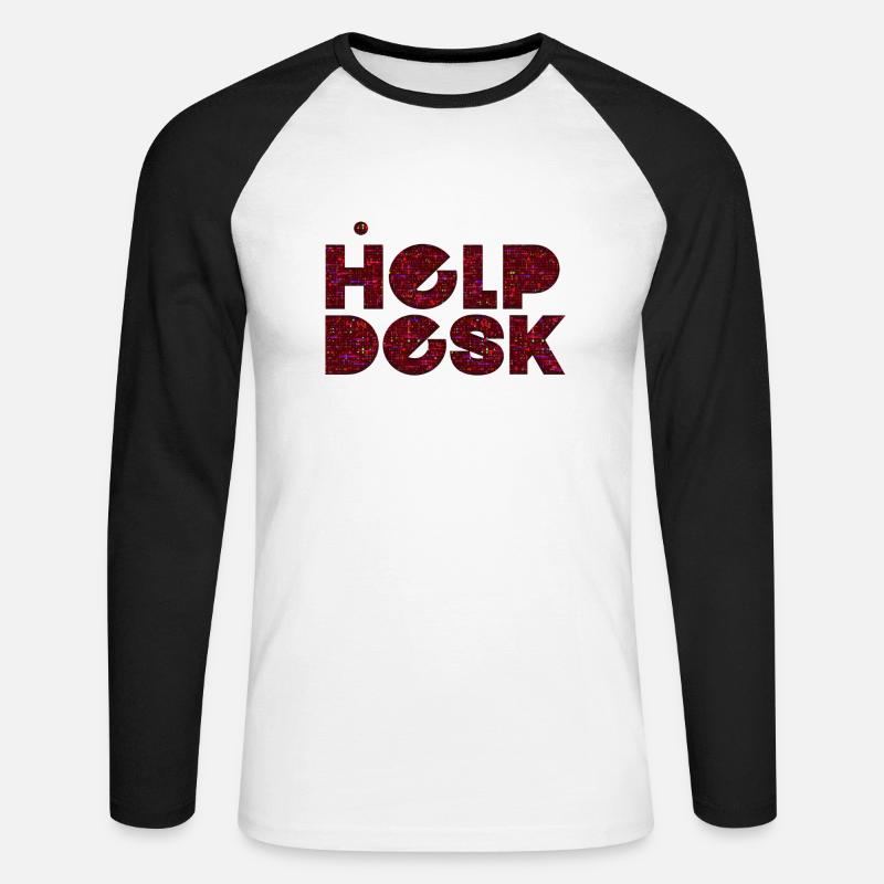 Helpdesk IT-Support-Geek Computer-Computer-Geek - Unisex Baseballshirt langarm - Weiß/Schwarz