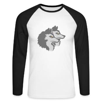 Team Logo Wolf Pack - Unisex Long Sleeve Baseball T-Shirt - white/black - Front - Nik (191cm)