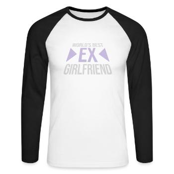 worlds best ex girlfriend - Unisex Baseballshirt langarm - Weiß/Schwarz - Vorne - Nik (191cm)