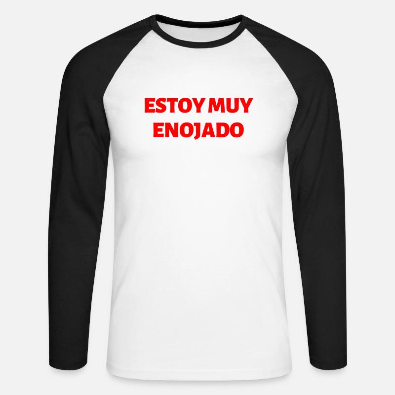 Spanisch Sprache ich bin wütend - Unisex Baseballshirt langarm - Weiß/Schwarz