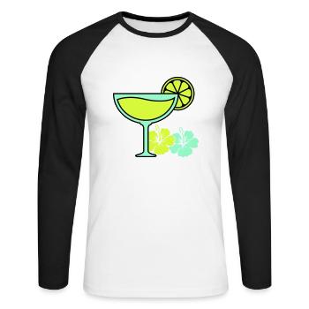 Cocktail Hibiscus - Unisex Long Sleeve Baseball T-Shirt - white/black - Front - Nik (191cm)