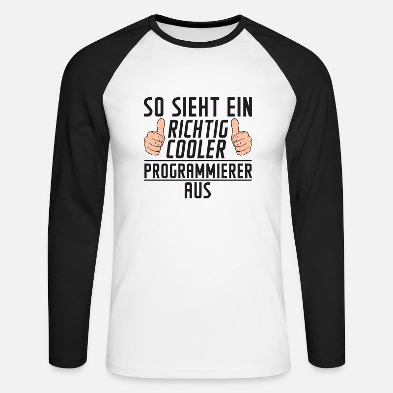 Programmierer | Software Entwickler | | Spruch - Unisex Baseballshirt langarm - Weiß/Schwarz