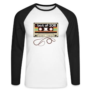 Millésime légendaire 2018 - T-shirt baseball manches longues Homme - blanc/noir - Devant - Nik (191cm)