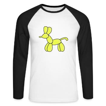 ballon hund - Unisex Baseballshirt langarm - Weiß/Schwarz - Vorne - Nik (191cm)