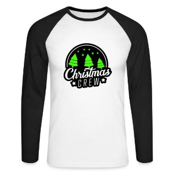 Christmas Crew XMAS - Unisex Long Sleeve Baseball T-Shirt - white/black - Front - Nik (191cm)