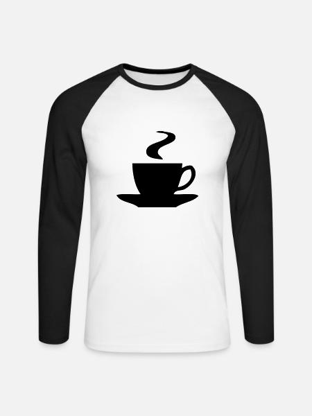 Coffee - Tea - Unisex Long Sleeve Baseball T-Shirt - white/black
