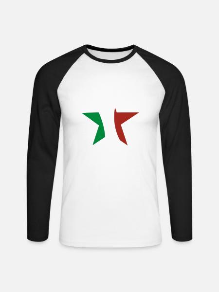 star italy - Unisex Long Sleeve Baseball T-Shirt - white/black