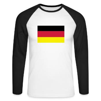 Drapeau allemand - T-shirt baseball manches longues Homme - blanc/noir - Devant - Nik (191cm)