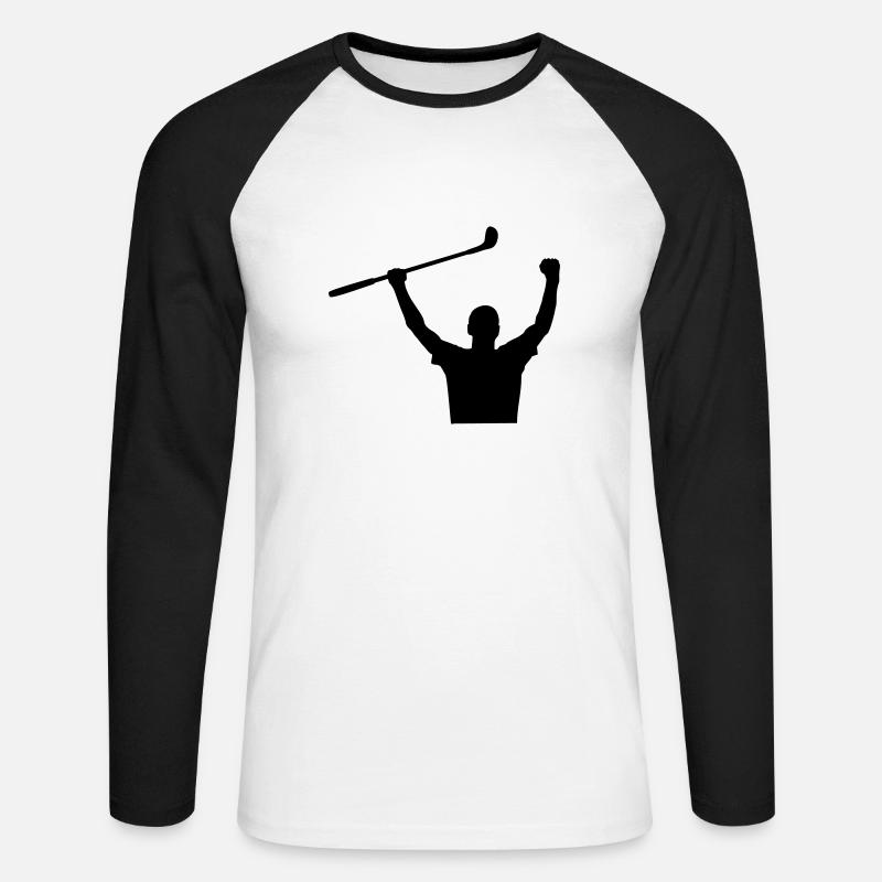 Golf - Unisex Baseballshirt langarm - Weiß/Schwarz