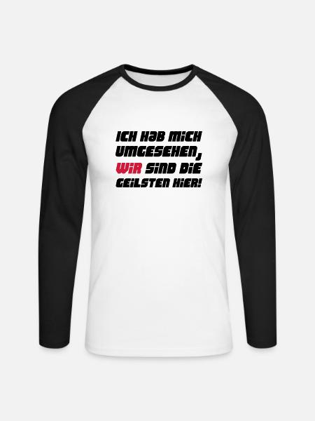 wir sind die geilsten - Unisex Baseballshirt langarm - Weiß/Schwarz