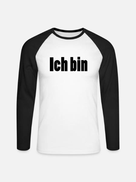 ich bin + dein Name - Unisex Baseballshirt langarm - Weiß/Schwarz