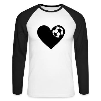 foot football Footballeur - T-shirt baseball manches longues Homme - blanc/noir - Devant - Nik (191cm)
