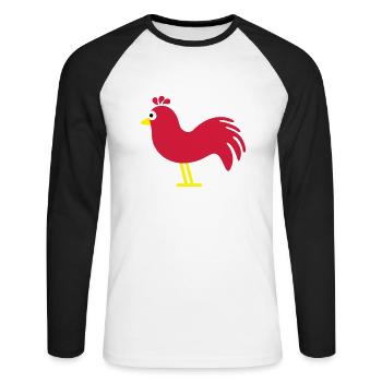 hahn - Unisex Baseballshirt langarm - Weiß/Schwarz - Vorne - Nik (191cm)