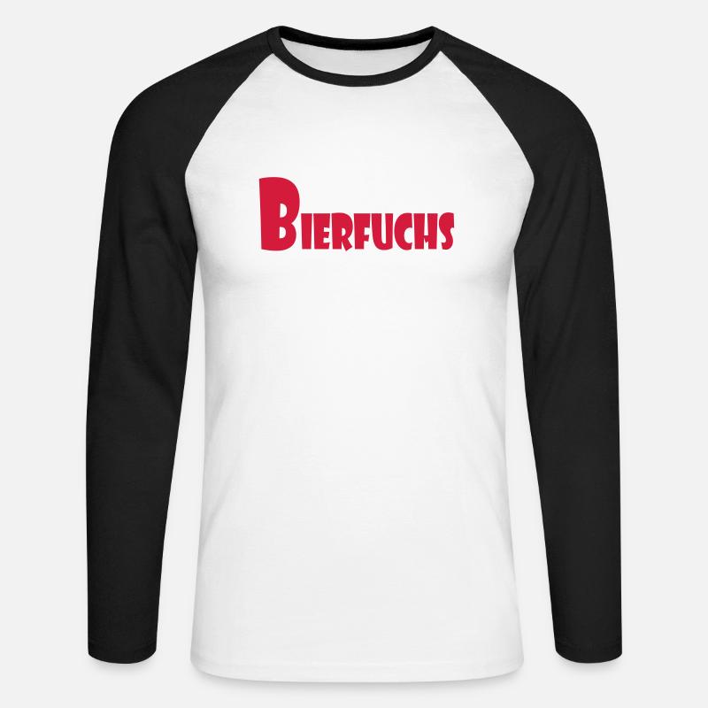Bierfuchs - Unisex Baseballshirt langarm - Weiß/Schwarz