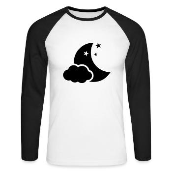 Stars and Moon Moon and Star - Unisex Long Sleeve Baseball T-Shirt - white/black - Front - Nik (191cm)