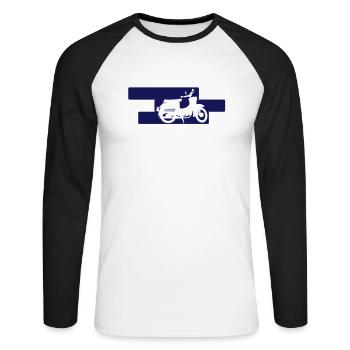 Schwalbe KR50 - Unisex Long Sleeve Baseball T-Shirt - white/black - Front - Nik (191cm)