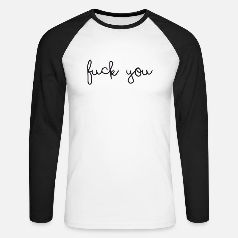 fickt euch - Unisex Baseballshirt langarm - Weiß/Schwarz