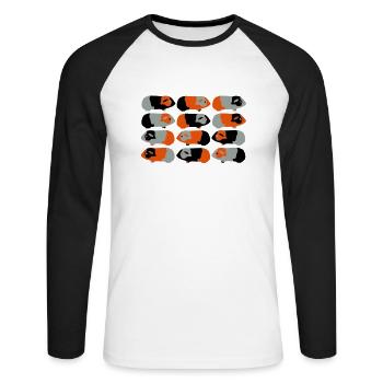 guinea pigs v - T-shirt baseball manches longues Homme - blanc/noir - Devant - Nik (191cm)