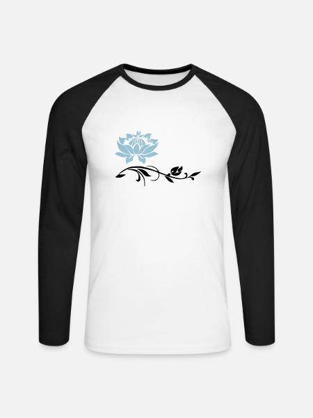 blume - Unisex Baseballshirt langarm - Weiß/Schwarz