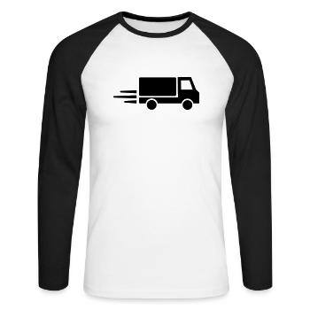 LKW - Unisex Baseballshirt langarm - Weiß/Schwarz - Vorne - Nik (191cm)