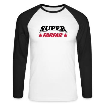 Super farfar 111 - Unisex Baseballshirt langarm - Weiß/Schwarz - Vorne - Nik (191cm)