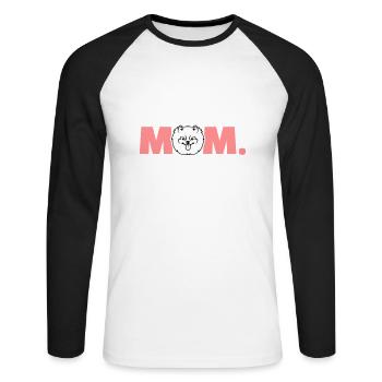 Spitz - Unisex Baseballshirt langarm - Weiß/Schwarz - Vorne - Nik (191cm)