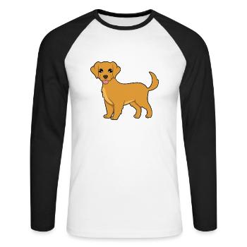 Golden Retriever - Unisex Long Sleeve Baseball T-Shirt - white/black - Front - Nik (191cm)