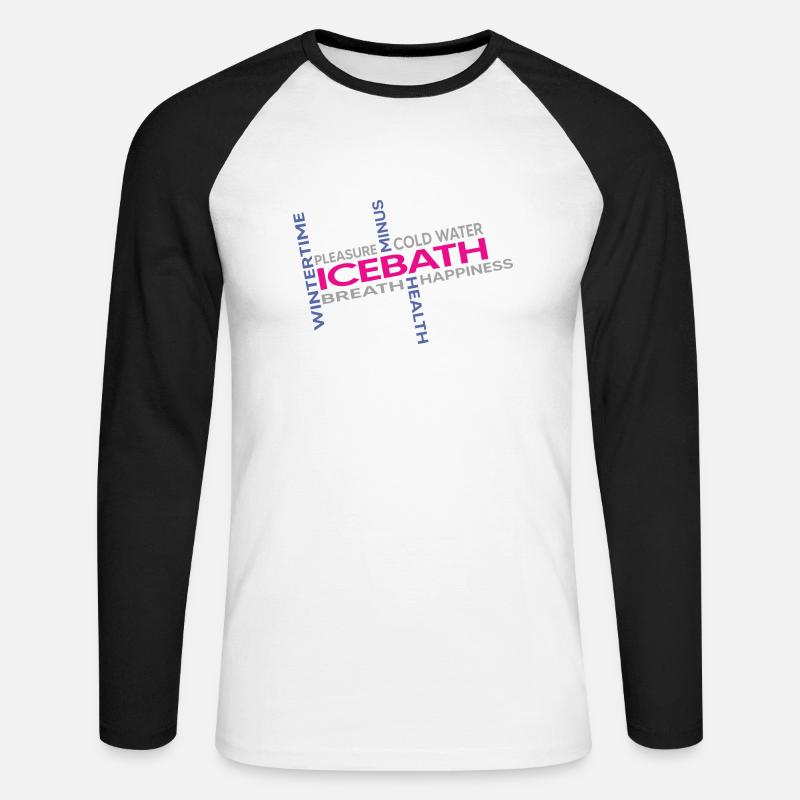 eisbader winterbader kälteresistent eisbad - Unisex Baseballshirt langarm - Weiß/Schwarz