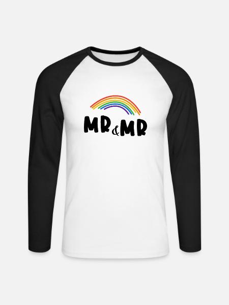 Herr und Herr Homo-Ehe. Geschenk - Unisex Baseballshirt langarm - Weiß/Schwarz