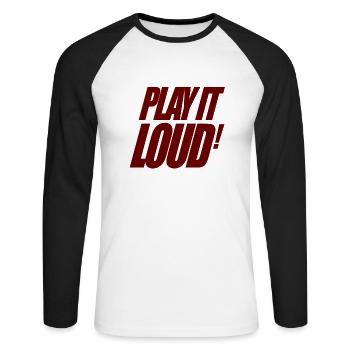 Techno music house dance play it loud gift - Unisex Long Sleeve Baseball T-Shirt - white/black - Front - Nik (191cm)