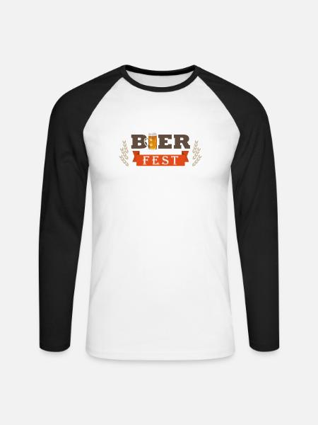 Bierfest Maßkrug - Unisex Baseballshirt langarm - Weiß/Schwarz