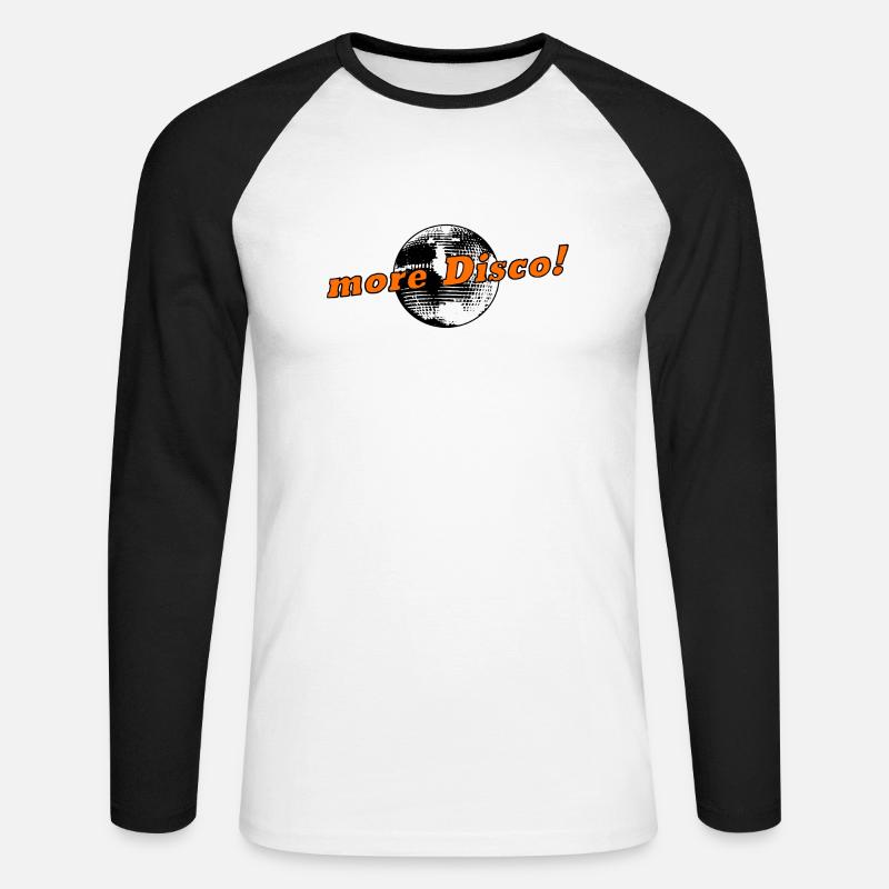 more Disco! - Unisex Baseballshirt langarm - Weiß/Schwarz