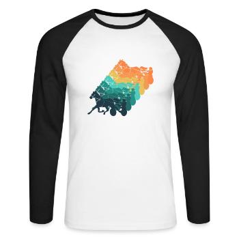 Traber Vintage Geschenk Rennen - Unisex Baseballshirt langarm - Weiß/Schwarz - Vorne - Nik (191cm)