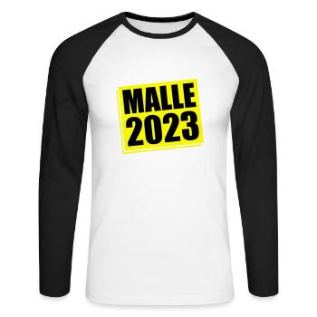 Malle 2023 Mallorca - Unisex Long Sleeve Baseball T-Shirt - white/black - Front - Nik (191cm)