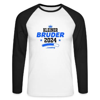 kleiner bruder 2024 - Unisex Baseballshirt langarm - Weiß/Schwarz - Vorne - Nik (191cm)