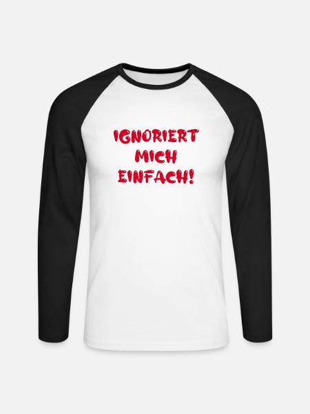 Ignoriert mich einfach! - Unisex Baseballshirt langarm - Weiß/Schwarz