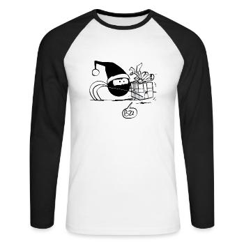 Beth l'araignée - Le cadeau de Noël - T-shirt baseball manches longues Homme - blanc/noir - Devant - Nik (191cm)