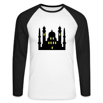 mosque 02 - Unisex Long Sleeve Baseball T-Shirt - white/black - Front - Nik (191cm)