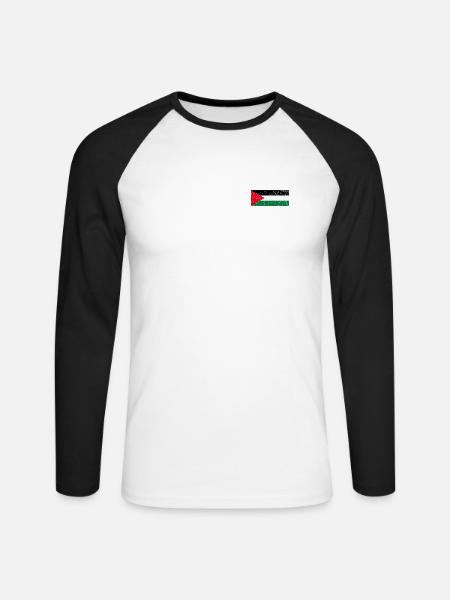 Free palestine - Unisex Baseballshirt langarm - Weiß/Schwarz
