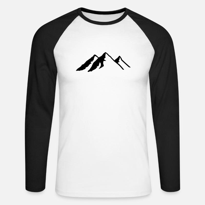 Berg - Unisex Baseballshirt langarm - Weiß/Schwarz