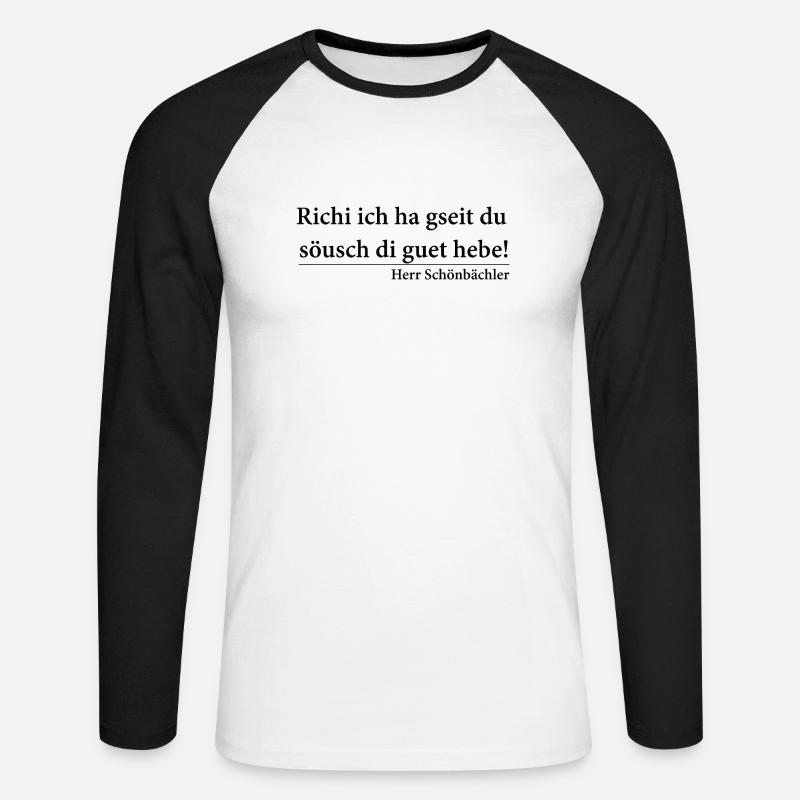 Richi Söusch di hebe - Unisex Baseballshirt langarm - Weiß/Schwarz