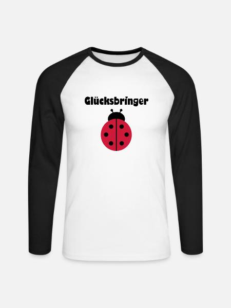 Marienkäfer - Unisex Baseballshirt langarm - Weiß/Schwarz