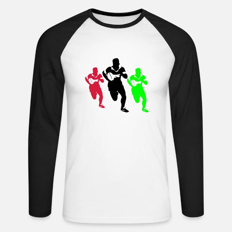 rugby - Unisex Long Sleeve Baseball T-Shirt - white/black