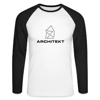 Architecte Nicholas House - T-shirt baseball manches longues Homme - blanc/noir - Devant - Nik (191cm)